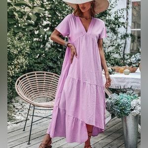 Pink Layered casual Dress